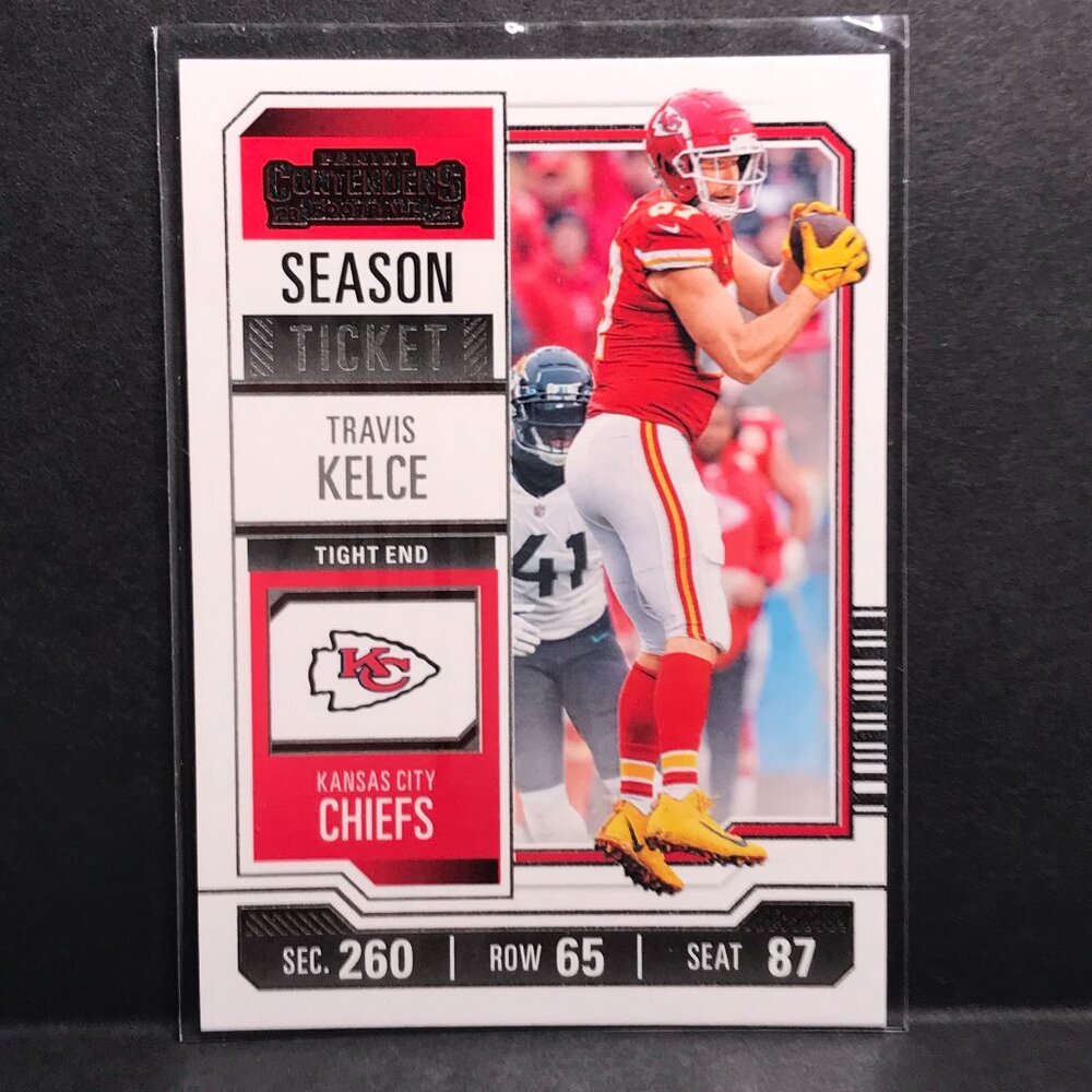 2023 NFL Panini Contenders - Red Game Ticket #52 Travis Kelce Kansas City Chiefs